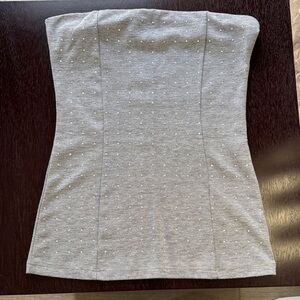 Stylish Gray Strapless Crop Top